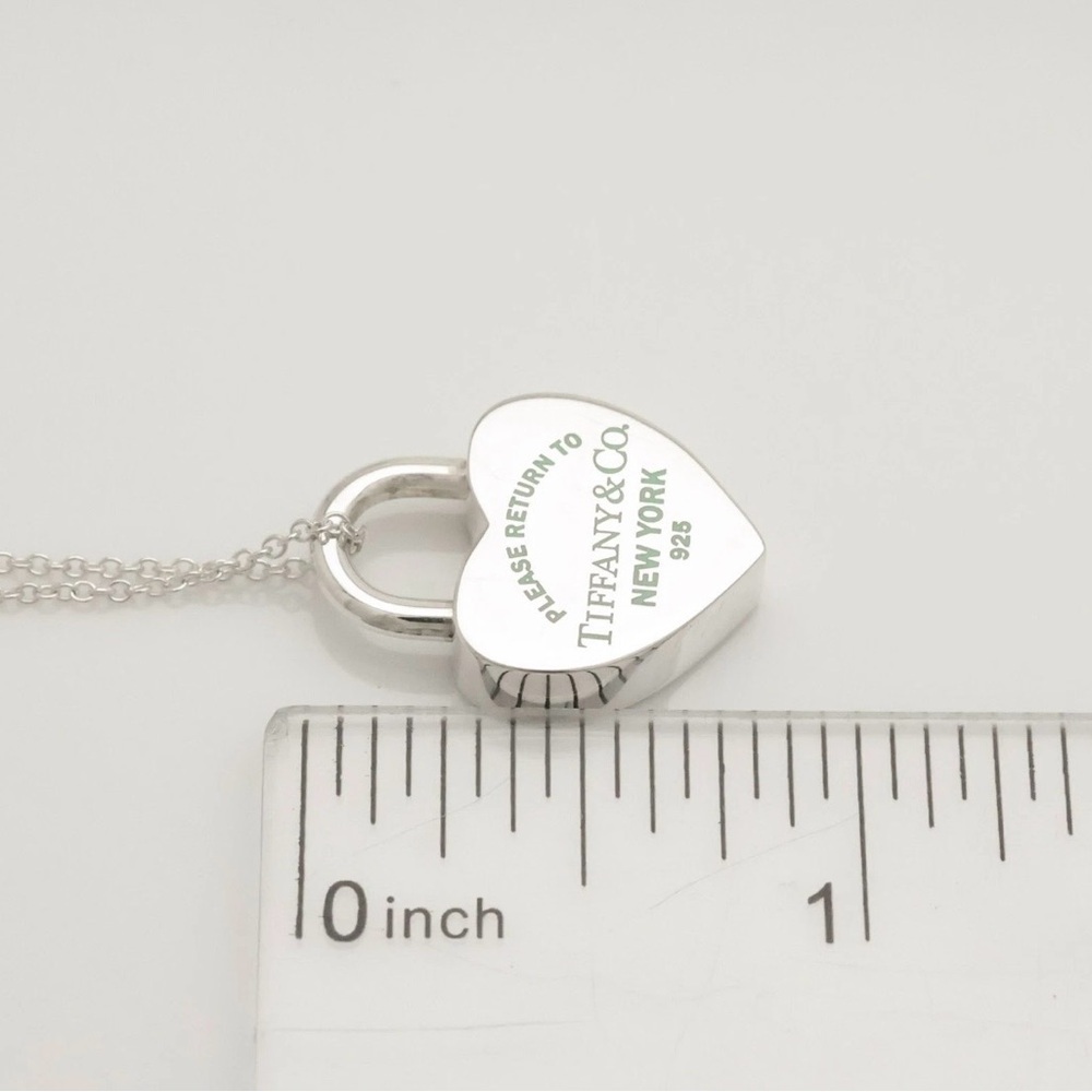 Tiffany & Co. Return to Tiffany Heart Lock Pendant Necklace Sterling Silver 16” - Picture 9 of 9